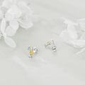 wholesale Sterling Silver Sunflower Initial Alphabet Letter Script Name Stud Earrings for Women-0-3