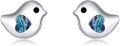 wholesale 925 Sterling Silver Abalone Shell Bird Stud Earrings for Women and Girls-0-0