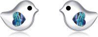 wholesale 925 Sterling Silver Abalone Shell Bird Stud Earrings for Women and Girls-Bird