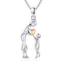 wholesale 925 Sterling Silver Mother And Son Heart Pendant Necklace-0-0