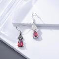 wholesale Sterling Silver 12 Months Birthstone Vintage Teardrop Dangle Earrings-0-2