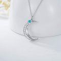wholesale TOUPOP Christmas Gifts For Women Moon Necklace With December Birthstone Sterling Silver Crescent Moon Pendant Necklace With Blue Topaz Birthday Gifts Moon Gifts -0-3