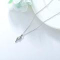 wholesale 925 Sterling Silver Curved Zircon Pendant Necklace With Sparkling Stones-0-3