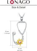 wholesale Sterling Silver Sunflower RN Caduceus Nursing Pendant-0-17