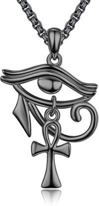 wholesale  Eye of Horus & Ankh Pendant Necklace for Women and Men-Black