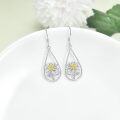 wholesale 925 Sterling Silver Lotus Flower Teardrop Dangle Earrings for Women -0-1