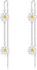wholesale 925 Sterling Silver Daisy Flower Drop Earrings for Women Girls -0-0