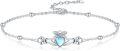 wholesale 925 Sterling Silver Heart Claddagh Bracelet with Moonstone and Trinity Knots for Women Girls-0-0