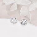 wholesale 925 Sterling Silver Libra White Opal Zodiac Constellation Stud Earrings 8mm-0-2