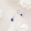wholesale 925 Sterling Silver Elegant Purple Teardrop Earrings Wholesale With Crystal Accents-0-17