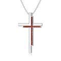 wholesale 925 Sterling Silver Black Stone Cross Pendant Necklace for Women s-0-4