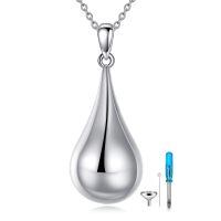 wholesale 925 Sterling Silver Teardrop Cremation Urn Pendant with Funnel and Fill Tool - Keepsake Memorial Jewelry-silver