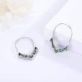 wholesale 925 Sterling Silver Abalone Shell Vintage Filigree Hoop Earrings Bali Style Jewellery Gift for Women-0-1