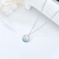 wholesale 925 Sterling Silver Natural Larimar Dolphin Pendant Necklace Ocean Jewelry Birthday Gifts for Women-0-4