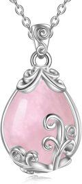 wholesale Sterling Silver Crystal Filigree Teardrop Pendant Necklace-0-56