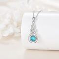wholesale 925 Sterling Silver Turquoise Celtic Knot Pendant Necklace-0-3