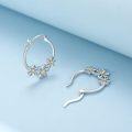 wholesale 925 Sterling Silver Daisy Flower Yellow Crystal Studs Hoop Earrings for Women Girls  3cm Diameter-0-2