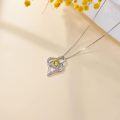wholesale TOUPOP Citrine Necklace Sterling Silver November Birthstone Necklace Birthday Christmas Anniversary Forever Love Heart Jewelry Gifts For Women Her Wife -0-3