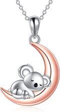 wholesale 925 Sterling Silver Moon & Koala Bear Charm Necklace for Kids-0-0