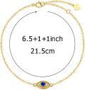 wholesale 14K Gold Evil Eye Protection Link Bracelet for Women 6 5 +2 Anniversary Gift-0-1