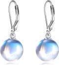 wholesale Sterling Silver Pearl Leverback Dangle Earrings for Women Gifts - Rhodium Plated-0-31