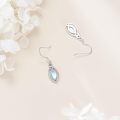 wholesale 925 Sterling Silver Rainbow Moonstone Drop Earrings Platinum Plated Infinity Twist For Women-0-2