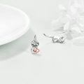 wholesale 925 Sterling Silver Sloth Heart Hoop Earrings - Cute Animal  for Women-0-2
