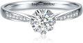 wholesale TOUPOP Personalized Moissanite Engagement Rings For Women 925 Sterling Silver 1ct Moissanite Solitaire Wedding Ring Engraved Custom Promise Ring Anniversary Mother's Day Gift For Her Wife Girlfriend -0-0