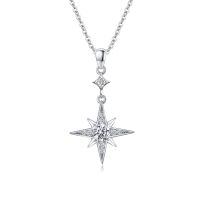 wholesale 925 Sterling Silver Moonstone Star Pendant Necklace for Women Girls -April - Star Necklace