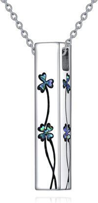 wholesale 925 Sterling Silver Shamrock Floral Urn Necklace for Women-Clover