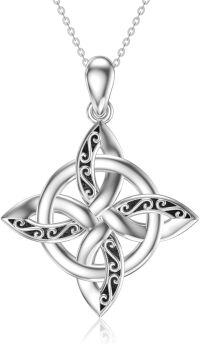 wholesale 925 Sterling Silver Triquetra Celtic Knot Witch's Pendant Necklace for Women Girls Wicca Pagan s 45cm Chain Length-Witches Knot B