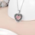 wholesale 925 Sterling Silver Blue Crystal Heart Locket Necklace for Women - Always in My Heart-0-51