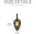 wholesale Sterling Silver Knights Templar Shield Pendant Necklace with Cross Joshua 1 9 Verse Unisex-0-4