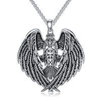 wholesale 925 Sterling Silver Lion/owl/eagle/wolf Necklace Pendant For Men Jewelry Christmas Gifts For Men -style_name:F003-Bald Eagle