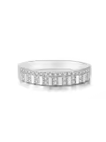 TOUPOP 10k 14k 18k Gold Moissanite Couples Wedding Band Sets Engraved-0-5