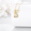 wholesale 14K Solid Opal Heart Cat Pendant Necklace - Mothers Day Gifts-0-4
