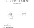 wholesale TOUPOP 1ct Moissanite Rings 925 Sterling Silver Moissanite Engagement Wedding Ring For Women D Color Vvs1 Diamond Promise Rings Anniversary Valentine's Day Gifts For Wife Girlfriend Bride (7) -0-3