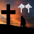 wholesale 14k Gold Cross Moissanite Stud Earrings For Women-0-9