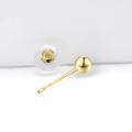 wholesale 18k Yellow Gold Polished Round Ball Stud Earrings For Women-0-3