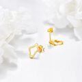 wholesale 14K Gold Diamond-Shaped Celtic Moon Mountain Stud Earrings for Women-0-5
