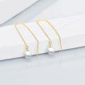 wholesale 14k Gold Long Threader Earrings with Pearl Dangle Ear Line s-0-2