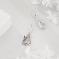 wholesale 925 Sterling Silver Hummingbird Dangle Earrings with Flower Accents - Women's Fashion s for Her-0-3
