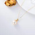 wholesale Gold 14K Yellow Gold Freshwater Pearl Pendant Necklace for Women - Elegant Design with Chain Length of 37cm (16+2)-0-3