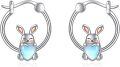 wholesale 925 Sterling Silver Rabbit Heart Hoop Earrings for Women - Cute Animal  Ideas-0-0