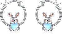 wholesale 925 Sterling Silver Rabbit Heart Hoop Earrings for Women - Cute Animal  Ideas-Bunny