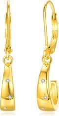 wholesale Gold-plated 925 Sterling Silver Starry Drop Dangle Huggie Earrings for Women-0-0