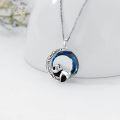 wholesale TOUPOP Christmas Gifts Panda Necklace Sterling Silver Crystal Origami Panda Necklace For Women Wife Mom I Love You To The Moon And Back Necklace Birthday Gifts -0-3