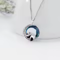 TOUPOP Sterling Silver Crystal Origami Panda Necklace Christmas Birthday Gifts-0-3