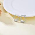 wholesale 925 Sterling Silver Hypoallergenic Sleeping Bear Huggable Hoop Earrings-0-5
