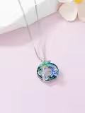 TOUPOP Sterling Silver Blue Crystal Ocean Jewelry Pendant Necklace-0-4